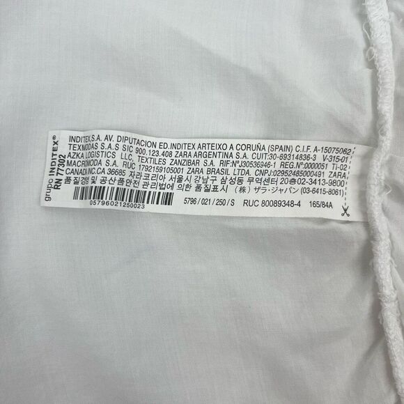 Zara Z1975 Denim Womens Chambray Long Sleeve Button Up Shirt White Size Small - Picture 5 of 14